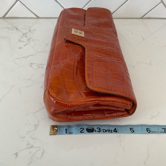 Kate Spade Vibrant Orange Embossed Clutch